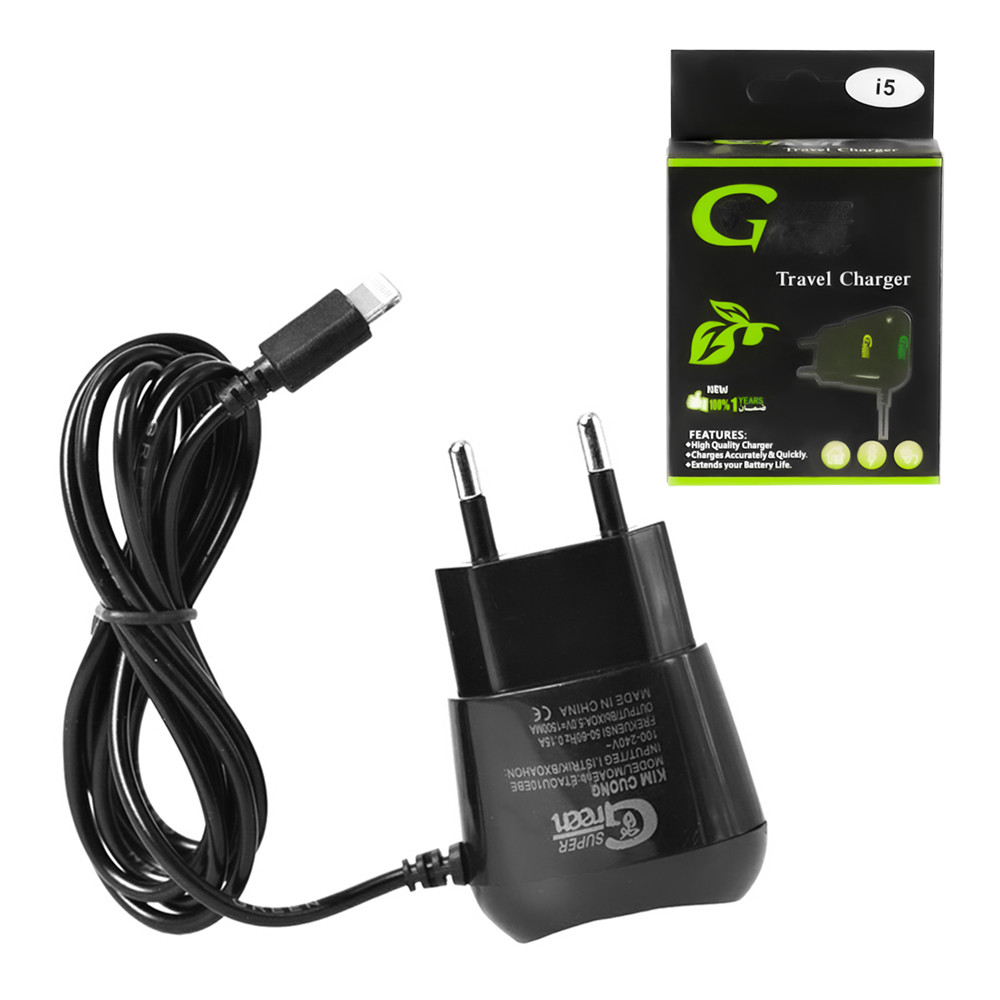 Сетевое зарядное устройство Super Green IPhone 5/6 50V=1500mA