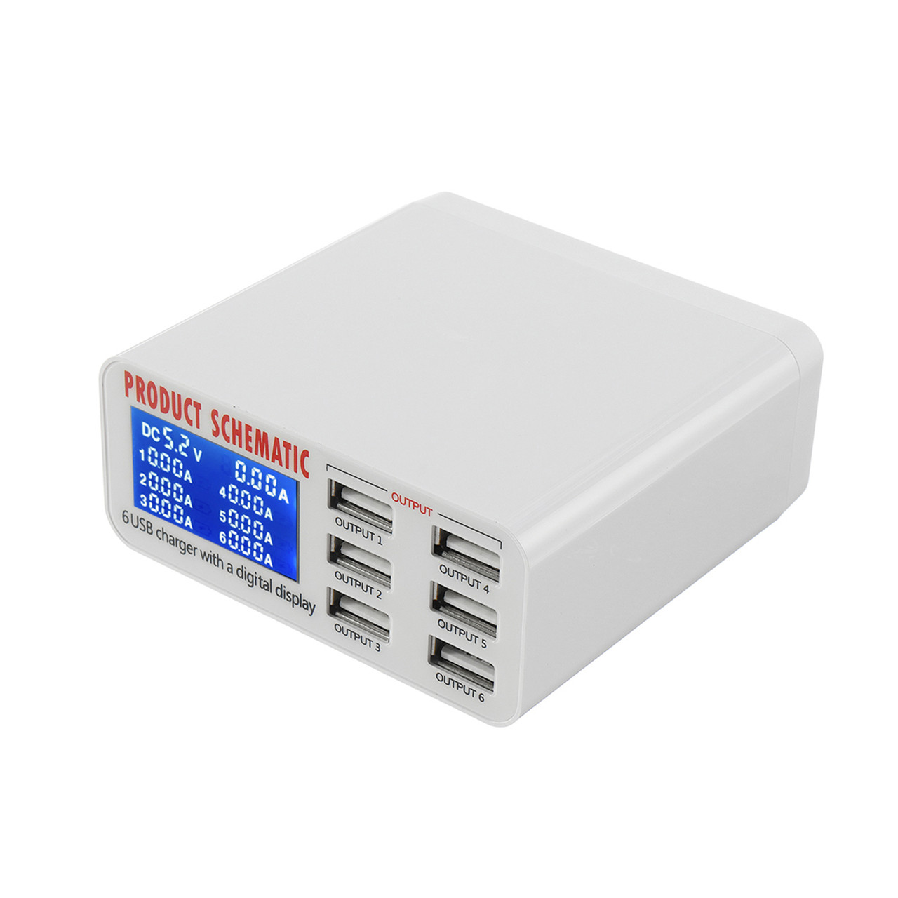 Сетевое зарядное устройство Ya Xun YX-896 6XUSB 8A Quick Charge 3.0, White