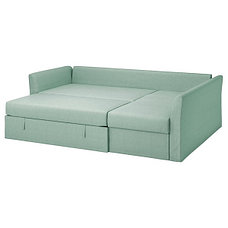 Диван-кровать угловой ХОЛЬМСУНД Нордвалла светло-зеленый ИКЕА, IKEA, фото 3
