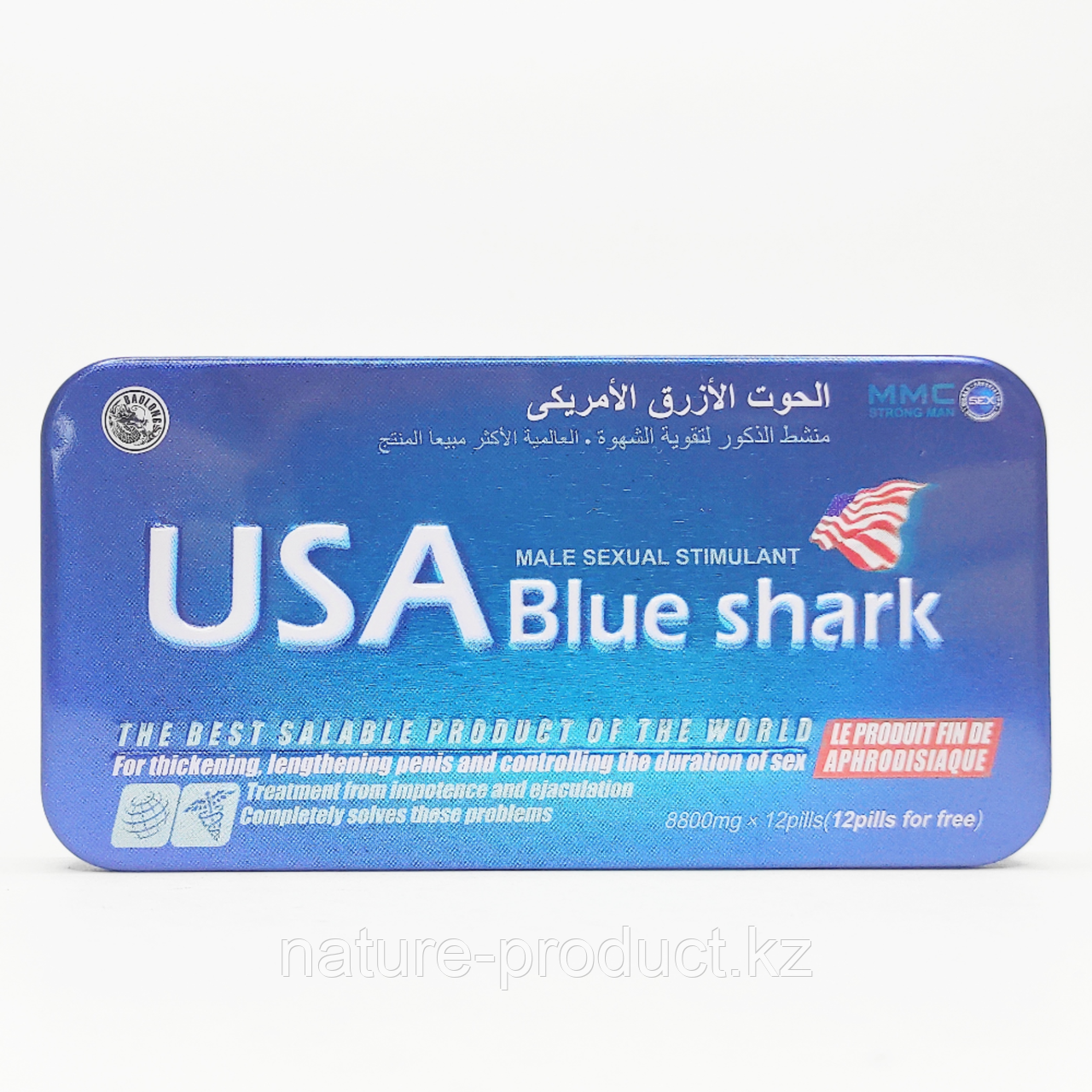 Препарат для потенции USA Blue Shark 12капсул+12витаминов 8800мг