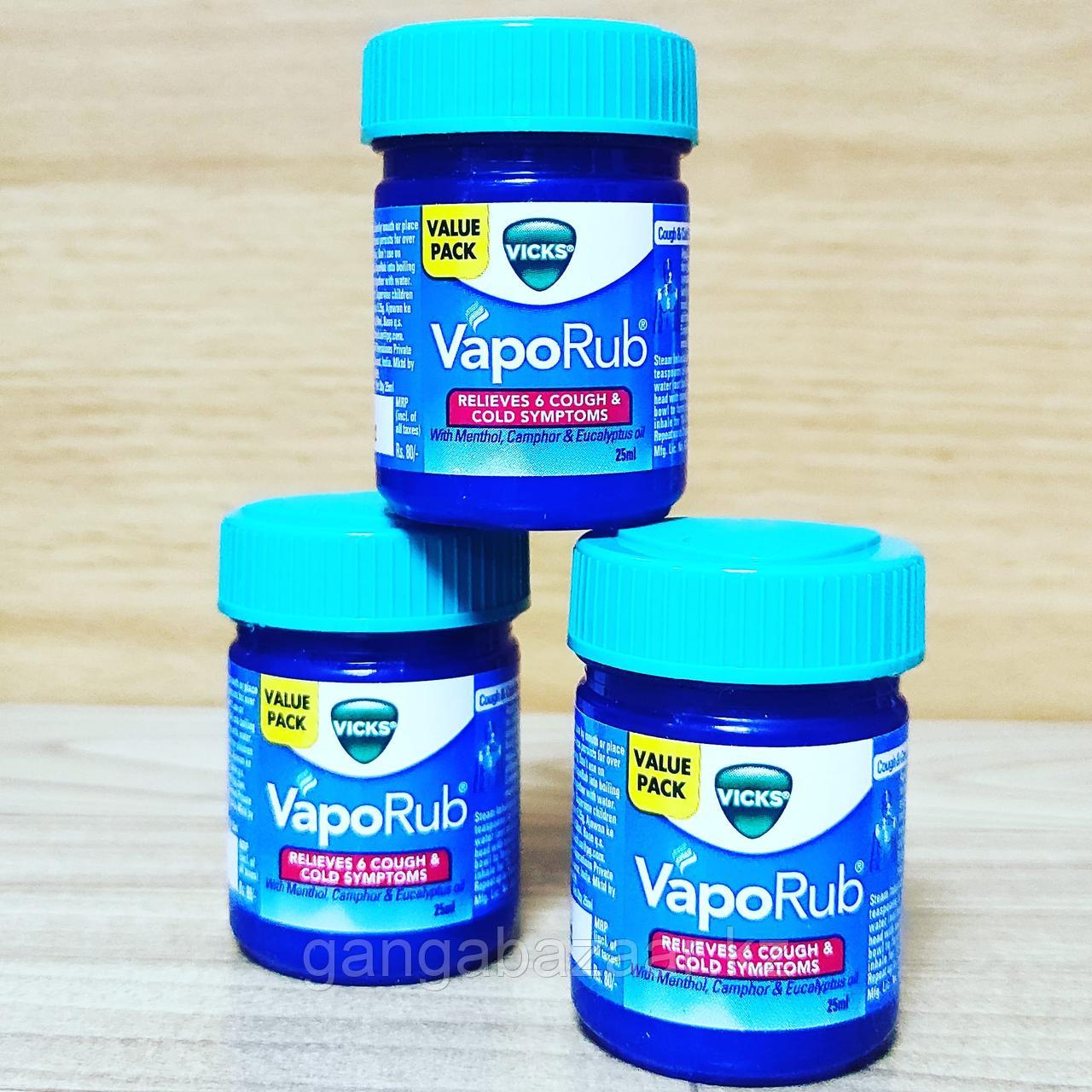 Викс ВапоРаб бальзам (Vicks VapoRub balm) с ментолом, эвкалиптом - от простуды, кашля, болей,  25 мл