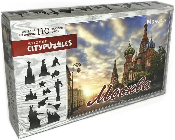 Citypuzzles Фигурный деревянный пазл Москва, 110 элементов