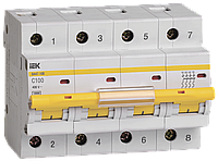 Автоматический выключатель ВА 47-100 4Р 100А 10 кА характеристика С ИЭК