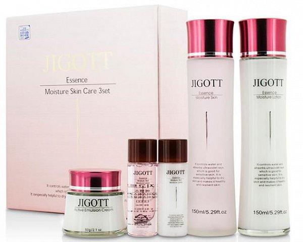 Jigott Набор Essence Moisture Skin Care 3SET увлажняющая серия (тонер, лосьон, крем)