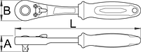 Рукоятка реверсивная, 1/4", эргономичная - 188.1/1ABI UNIOR, фото 2