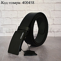 Ремень мужской кожаный с автоматической пряжкой-зажимом черный 002