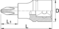 Головка торцевая со вставкой PZ, 3/8" - 236/2PZ UNIOR, фото 2