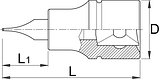 Головка торцевая со вставкой с профилем TORX, 3/8" - 236/2TX UNIOR, фото 2