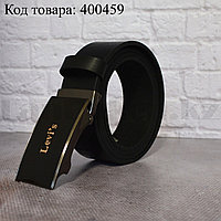 Ремень мужской кожаный с автоматической пряжкой-зажимом черный 003