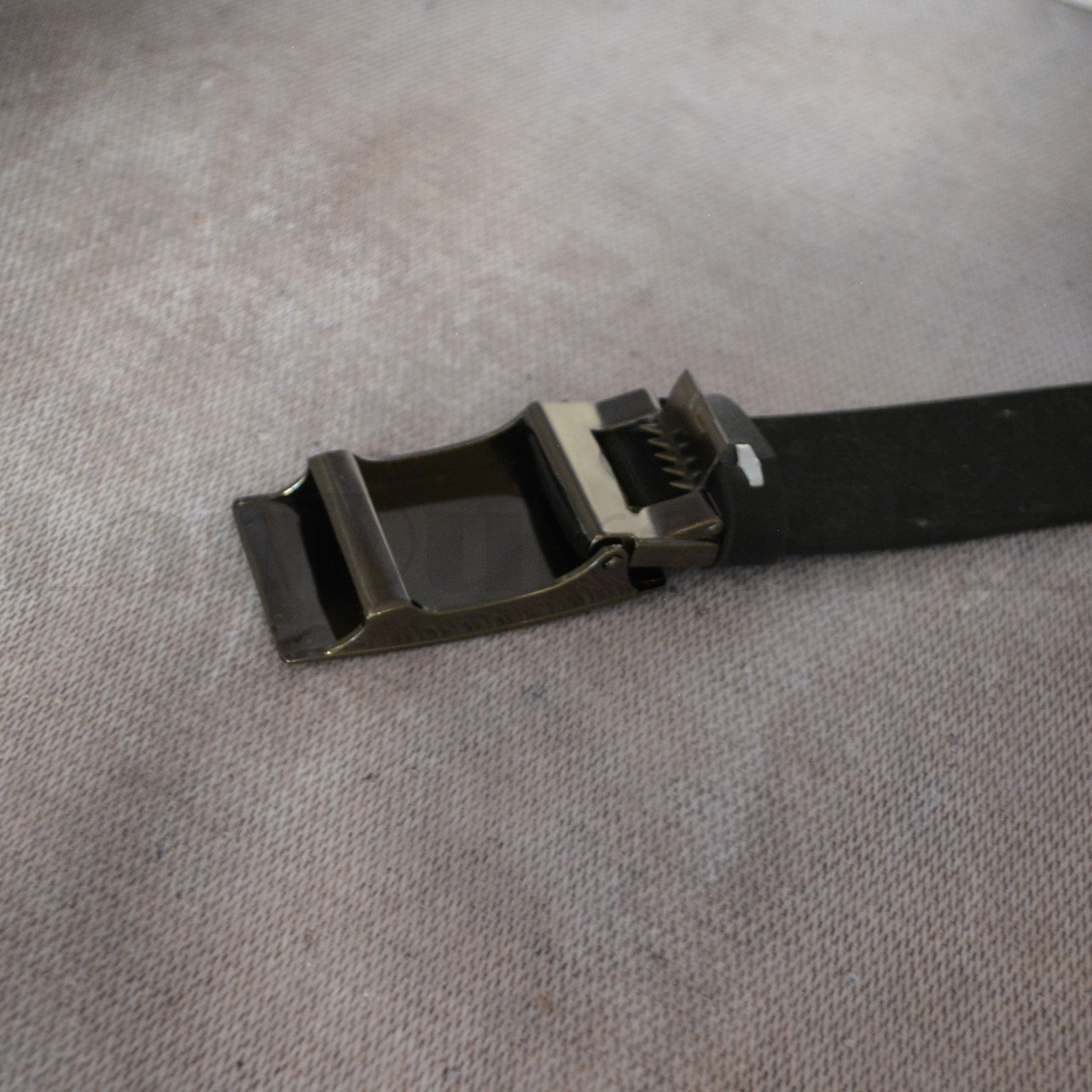 Ремень мужской кожаный с автоматической пряжкой-зажимом черный 003 - фото 3 - id-p86540015