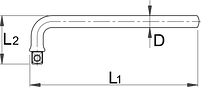 Вороток Г-образный изолированный, 1/2" - 190.5/2VDEDP UNIOR, фото 2