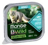 Monge BWild GF Cat 100г (Треска) Паштет для взрослых кошек Paté terrine Merluzzo