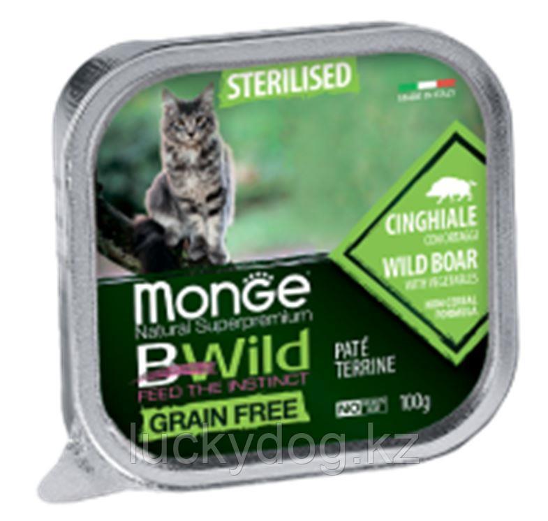 Monge BWild GF Cat 100г (Кабан) паштет корм для стерилизованных кошек Paté terrine Cinghiale - фото 2 - id-p86541006