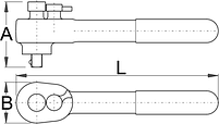 Рукоятка реверсивная изолированная, 3/8" - 238.1AVDEDP UNIOR, фото 2