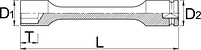 Головка торцевая ударная шестигранная, удлинённая, 1/2", 200 мм - 231/4XXL6p UNIOR, фото 2