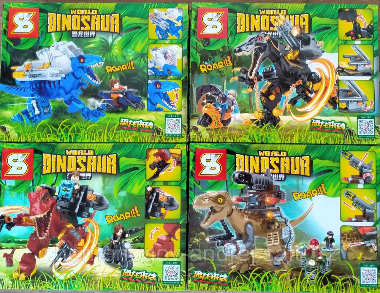 Конструктор Аналог лего Lego 4в1 Jurassic World Мир Юрского периода SY 1504 робозавры охотники 947 деталей