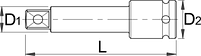 Удлинитель ударный, 1.1/2" - 234.4/4 UNIOR, фото 2