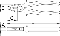 Плоскогубцы комбинированные, рукоятки BI - 405/1BI UNIOR, фото 2