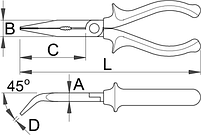 Плоскогубцы удлинённые изогнутые, рукоятки BI - 512/1BI UNIOR, фото 2