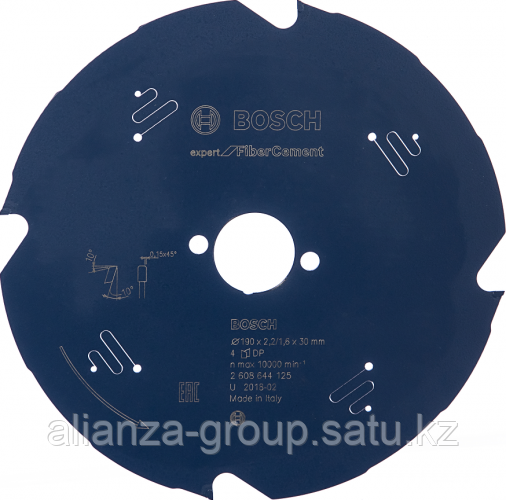 Пильный диск по фиброцементу BOSCH 190х4х30 мм Expert for Fiber Cement [2608644125]