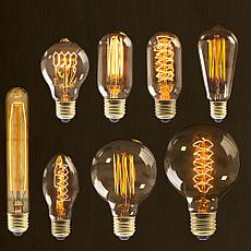 Лампы накаливания Эдисона 40 ватт, 10 см.  лампы ретро-стиля, ретро лампы, винтажные лампы, старинные лампы, фото 3