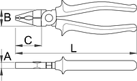 Плоскогубцы комбинированные, изолированные, рукоятки BI - 420/1VDEBI UNIOR, фото 2