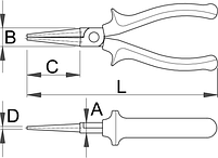 Круглогубцы изолированные, рукоятки BI - 476/1VDEBI UNIOR, фото 2