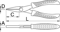 Плоскогубцы удлинённые для электроники - 472/4E UNIOR, фото 2