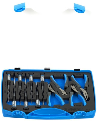Набор инструментов для электроники (плоскогубцы и отвёртки) в пластиковом кейсе - 403C UNIOR