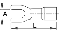 Клемма плоская вильчатая (20 шт.) - 423.2R UNIOR, фото 2
