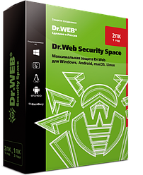 Dr.Web Security Space (электронный ключ) 2 ПК / 1 год