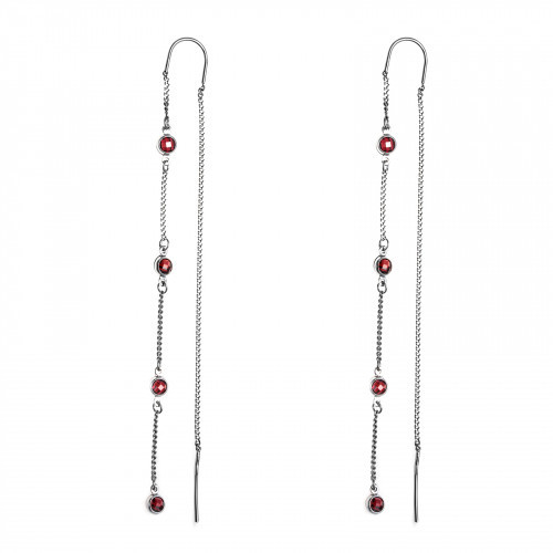 Серьги из серебра с фианитом Teosa 2000-3063-GR