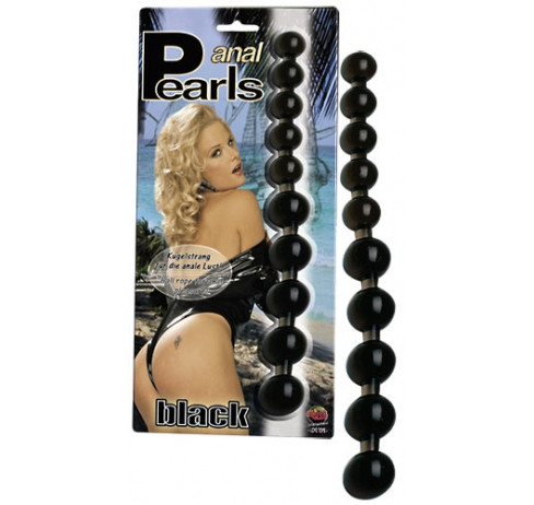 Анальные шарики "Anal Pearls black", длина 27 см, диаметр 1.7 - 2.2 см