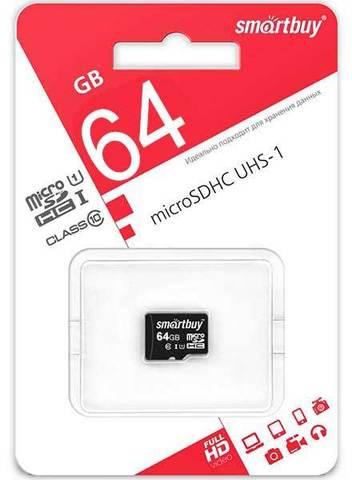 Карта памяти microSD SmartBuy SDCL10-00LE (64Gb Class 10 U1) - фото 1 - id-p86629225