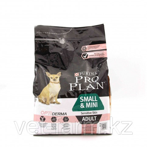 Pro Plan Small & Mini Adult Sensitive Корм Для Взрослых Собак Мелких Пород, С Лососем, 3 Кг, 700 Г