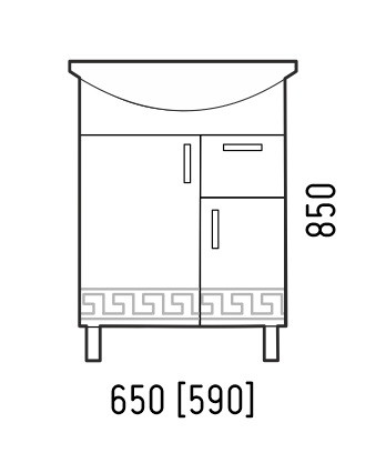 Тумба напольная Koral Олимп 65 белая (Элеганс 65) (K407345) - фото 5 - id-p62220664