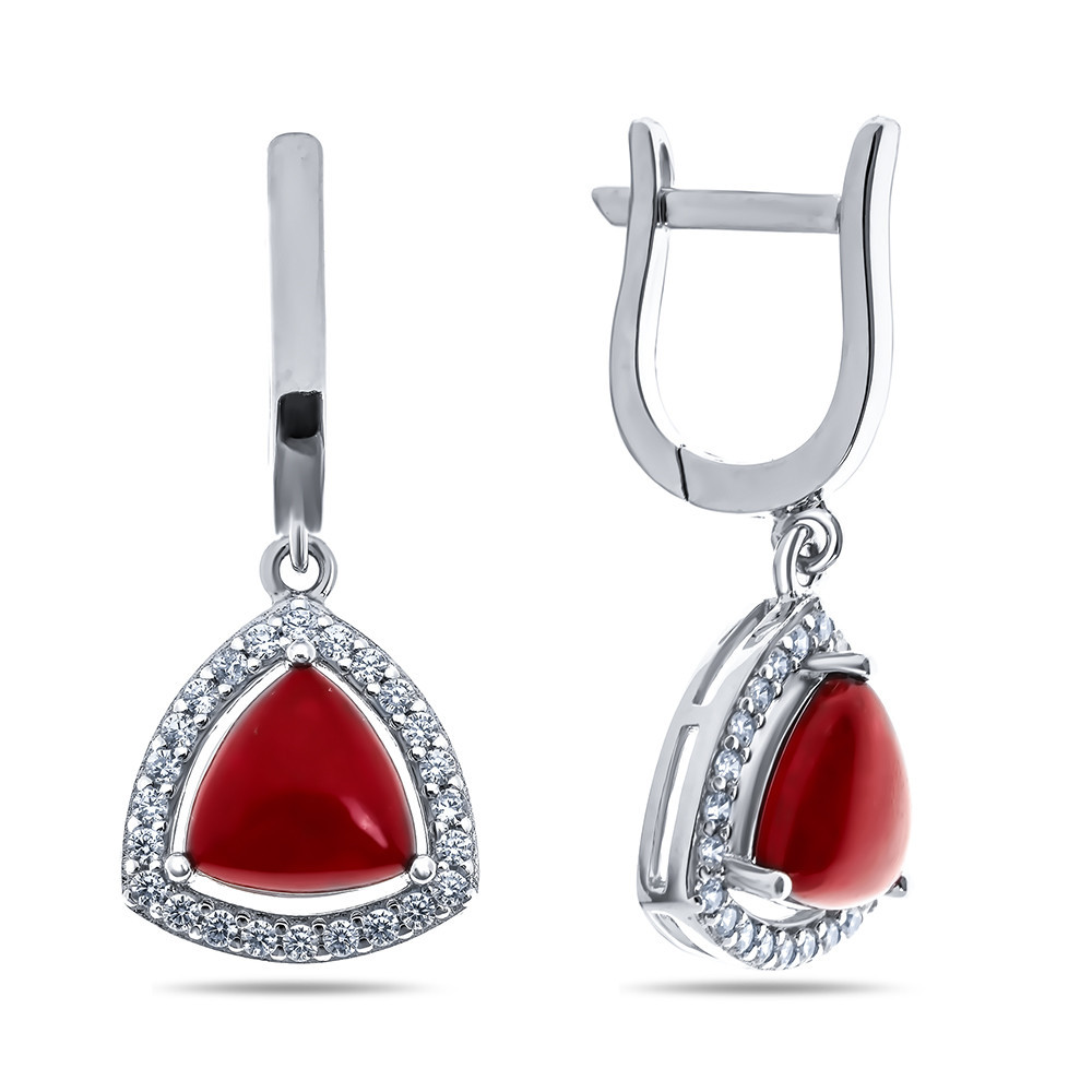 Серьги Teosa серебро с родием, фианит F-OCC00007E-COR