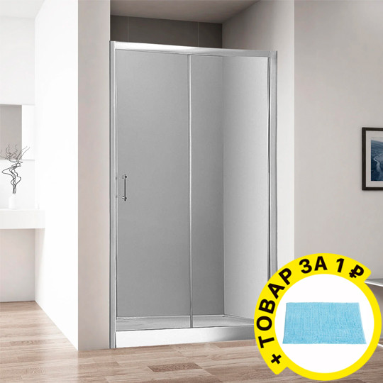 Душевая дверь в нишу Aquanet Alfa NAA6121 1200х2000 стекло прозрачное, профиль хром + коврик