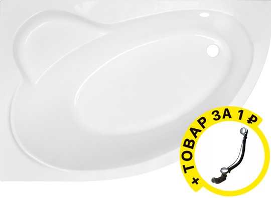 Акриловая ванна Royal Bath Alpine RB 819103 L 140 см + слив-перелив