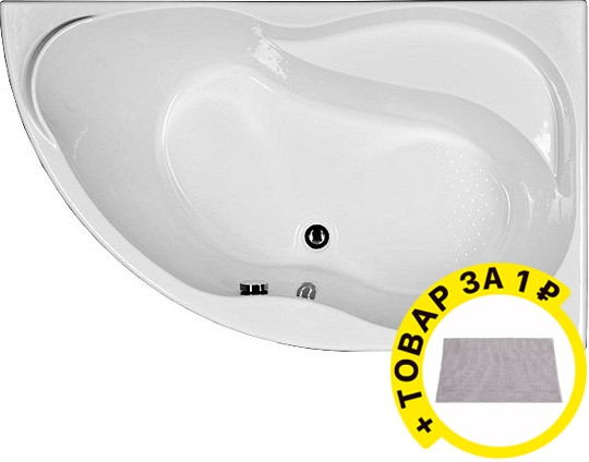 Акриловая ванна Aquanet Graciosa 150x90 R с каркасом + коврик