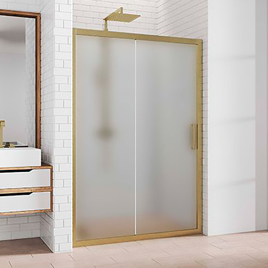 Душевая дверь в нишу Kubele DE019D2-MAT-BR 145 см, профиль бронза