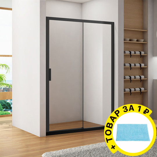 Душевая дверь в нишу Aquanet Pleasure AE60-N-120H200U-BT + коврик