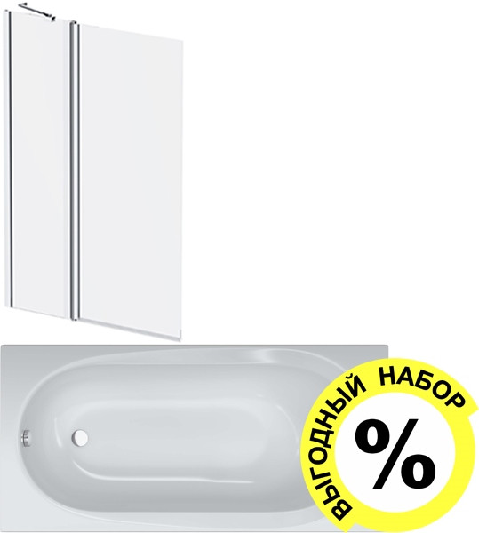 Акриловая ванна AM.PM Tender W45A-150-070W-A1 с каркасом + шторка на ванну + сертификат IVI AM.PM