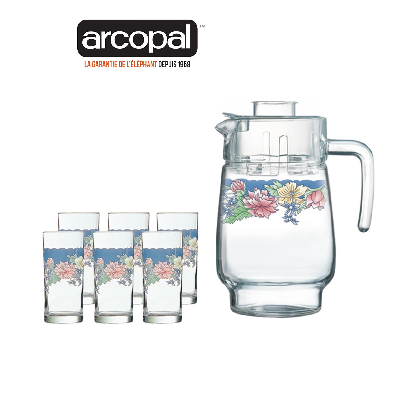 Графин со стаканами Arcopal Florine (7 предметов), фото 1