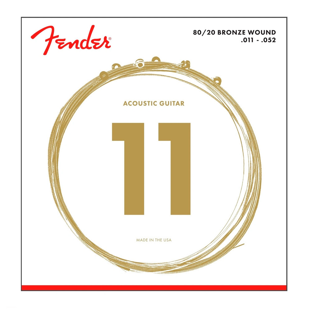 Струны для акустической гитары Fender 80/20 Bronze Wound 11 - фото 1 - id-p86789611