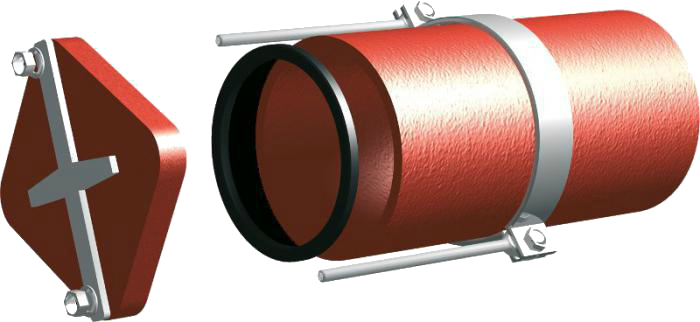Безраструбная заглушка с прижимными скобами 100 мм ВЧШГ S-SML - фото 1 - id-p39950774