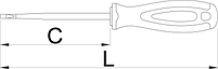 Комбинированная отвёртка шлицевая/крестовая SL/PH изолированная, рукоятка TBI, с утонённым жалом - 611VDETBI, фото 2