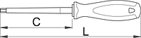 Отвёртка шестигранник изолированная, рукоятка TBI - 620VDETBI UNIOR, фото 2