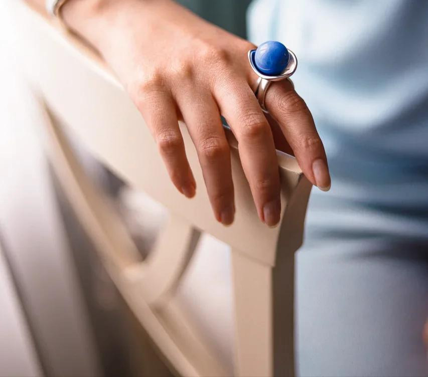 Кольцо СО/васильковый/размер18+, фото 1