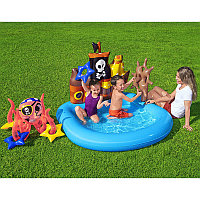 Детский надувной игровой бассейн Ships Ahoy, 140x130 см, с надувным штурвалом и игрушками, Bestway 52211